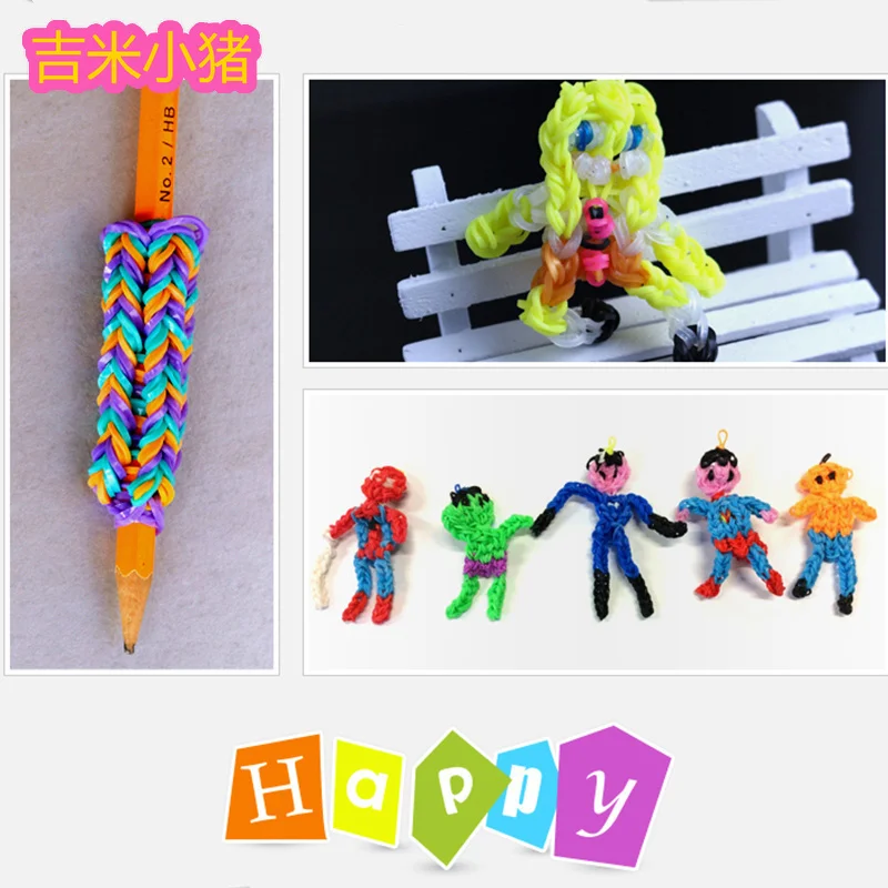 800pcs 12color Loom Bands Toys for Children Girl Gift DIY Elastic Rubber Band for Weaving Lacing Bracelets Kid Toy Set 2019 New