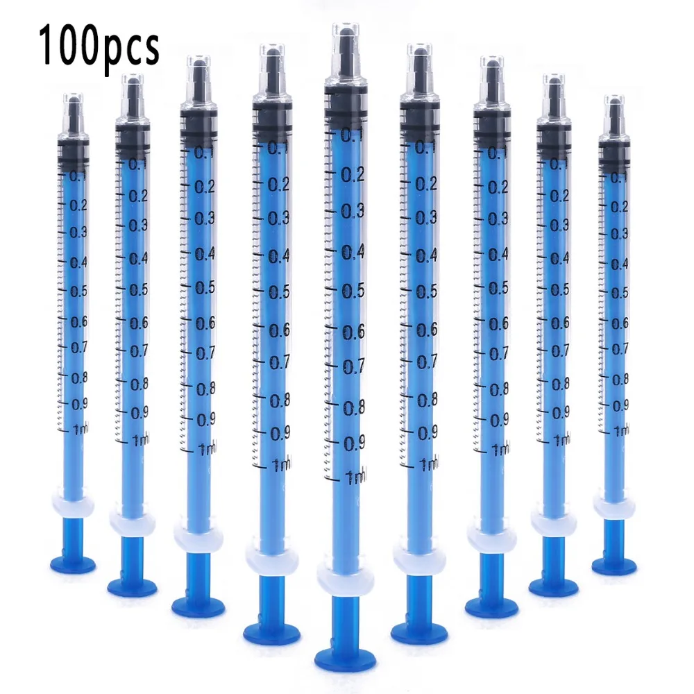 Disposable Plastic Syringe 1ml Syringes 1cc Without Needles For Lab and Industrial Dispensing Adhesives Glue, 100pcs