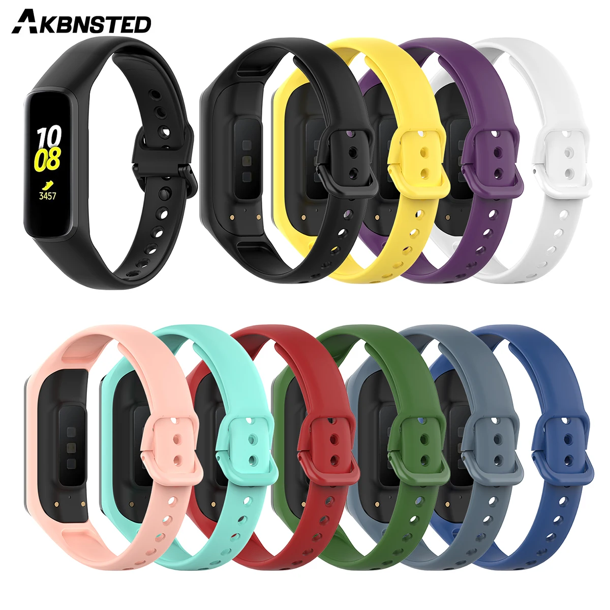 AKBNSTED New Colorful Silicone Watch Strap For Samsung Galaxy Fit-e SM-R375 Smart Sports Bracelet Wristband Replace Accessories