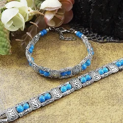 New Jewelry Bracelet Inlay Square Bead Adjust Bangle Blue/Red/Black A205G