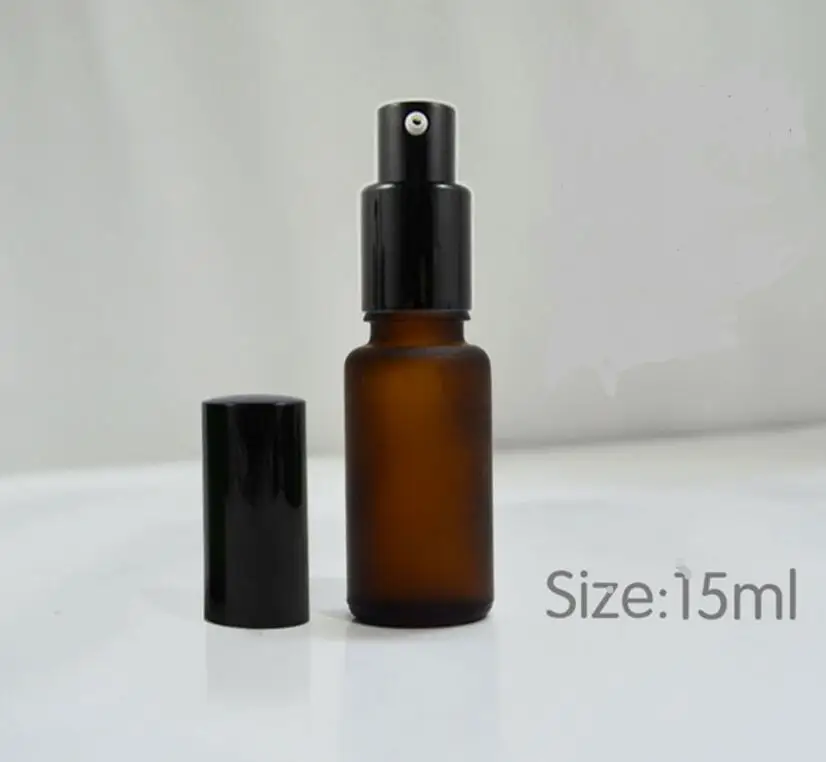 100pcs/lot 15 ml Brown Glass Essential oil Spray Bottle,Woman skin care Massage Exclusive Use Packing Container