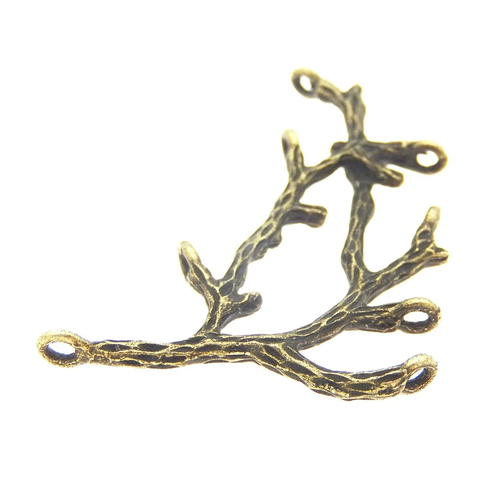 GraceAngie  15PCS Antique Bronze Alloy Branch Holes Charms  Handmade Jewelry Finding Accessory Crafts   52*35*3MM  36360