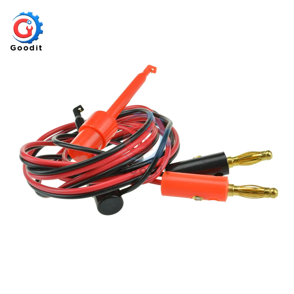 1 Pair 4mm Banana Plug to Test Hook Clip Cable Gold Plated For Multimeter Test Cable Equipment Connector