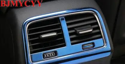 

BJMYCYY 2PCS/SET Stainless steel decoration frame in air outlet of rear air conditioner for Audi A4L A5 Q5 2009-2016