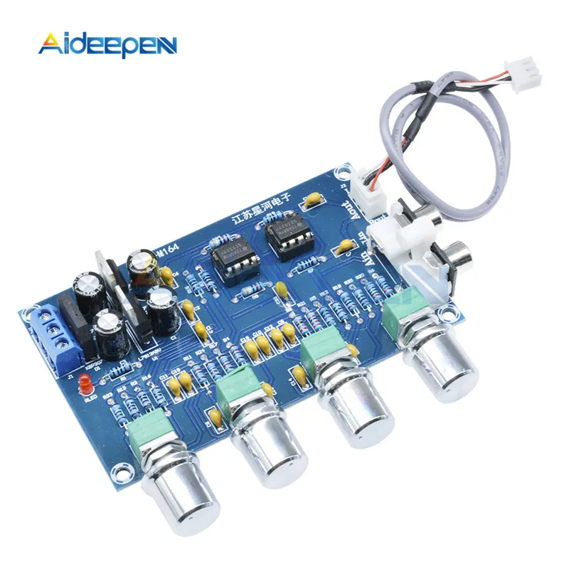 NE5532 Stereo Pre-amp Preamplifier Tone Dual-channel Audio Board 12-24V AC Amplifier Board 2.54-3P Interface With Audio Cable