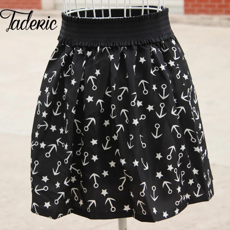 

Jaderic New Women girl Fashion Summer high Waist Pleat chiffon cute Mini Skirts