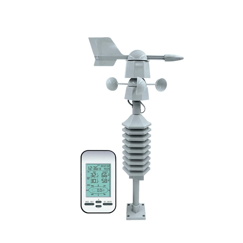 WS0232 Home Wireless Weather Station Anemometer Digital LCD Outside Wind Speed Direction Chill Temperature Humidity Meter Sensor