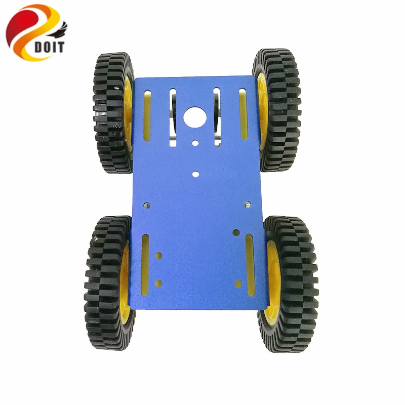 Smart Robot RC Car Kit mit 2 mm Aluminiumgehäuse, 4 Stück TT-Motor, 4 Stück 80 mm Gummirad für Arduino-Projekte