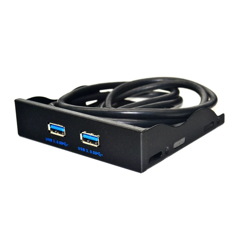 20 Pin 2 Port USB 3.0 Front Panel 3.5 inch USB3.0 Hub Expansion Cable Adapter Metal Bracket for PC Desktop Floppy Bay NEW