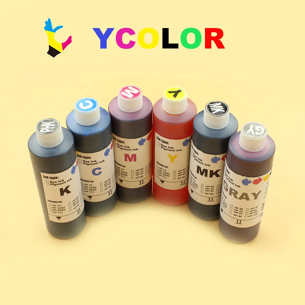 DGYCJLFP 250ml Color Vivid Pigment Ink/Dye ink For HP T610 620 790 110 1120 1200 1300 2300 Printer