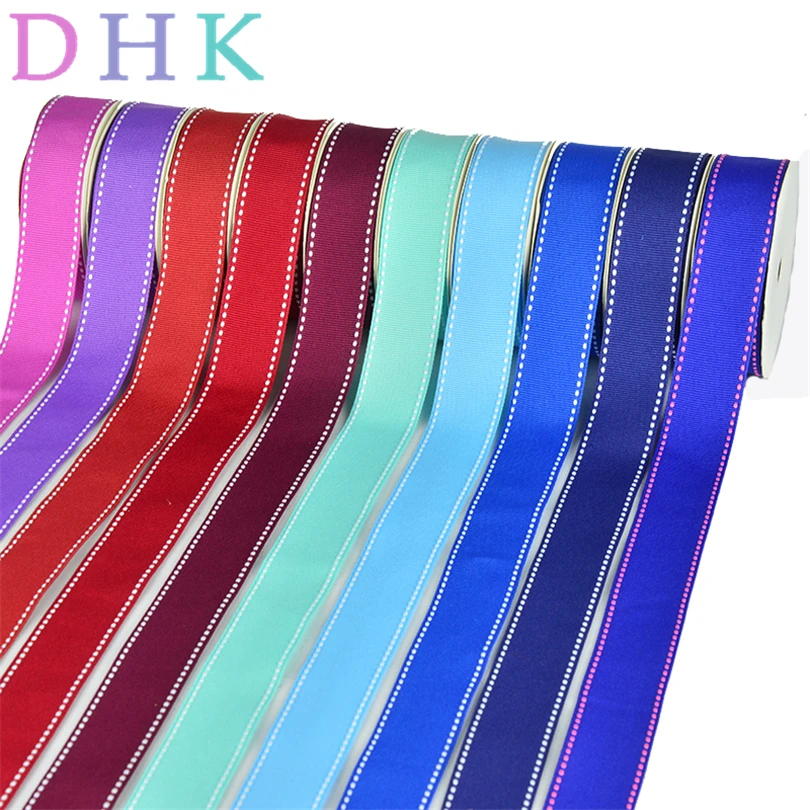 DHK 49 colors 7sizes  double face stitch ribbon packaging accessories hairbow headwear decoration wholesale S793