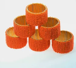 Free shipping qn17122502 Colorfull glass beads napkin ring for wedding 6 pcs , decoration napkin holder