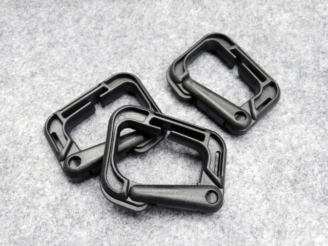

100pcs/lot Plastic Multi-use Grimloc D-Ring Carabiner Safety Buckle For Backpack Clasp Keychain