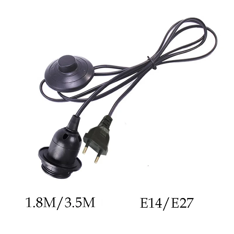 3.5M power button foot switch power cable Energy saving light bulb power cord E27 E14 power supply line floor lamp