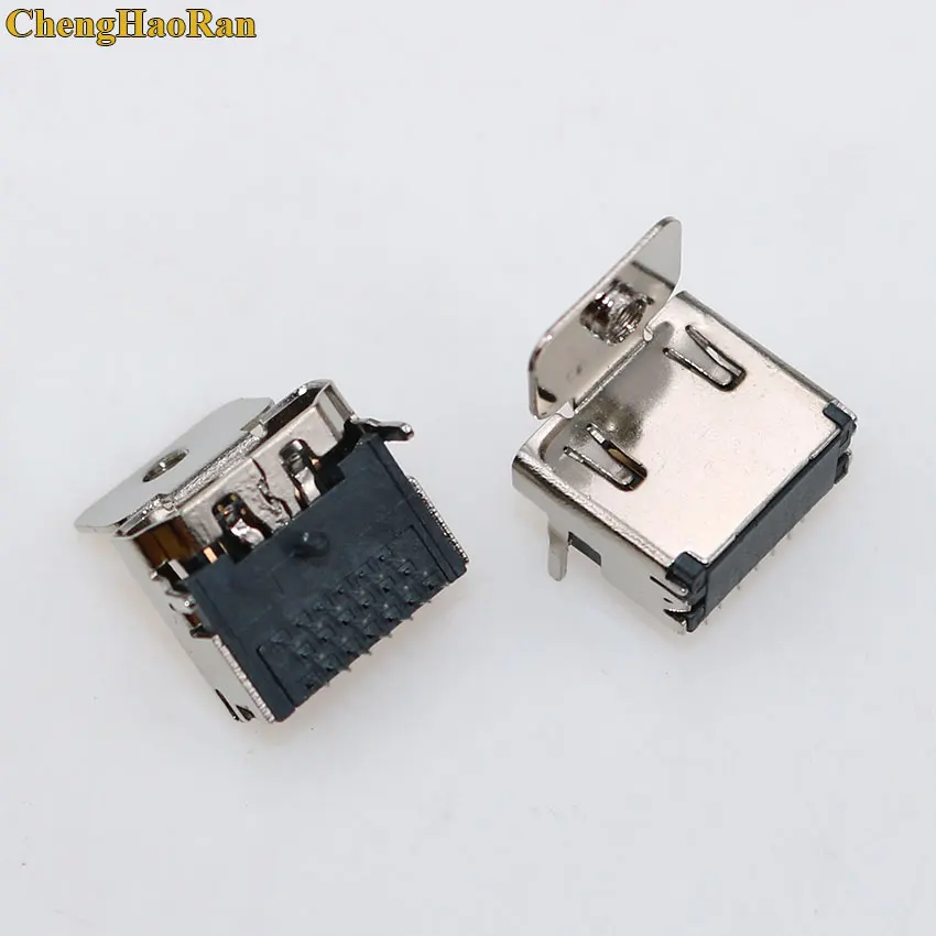 ChengHaoRan 1pcs 19 pin HDMI Jack Female Socket interface connector 90 degree  With fixed screw holes