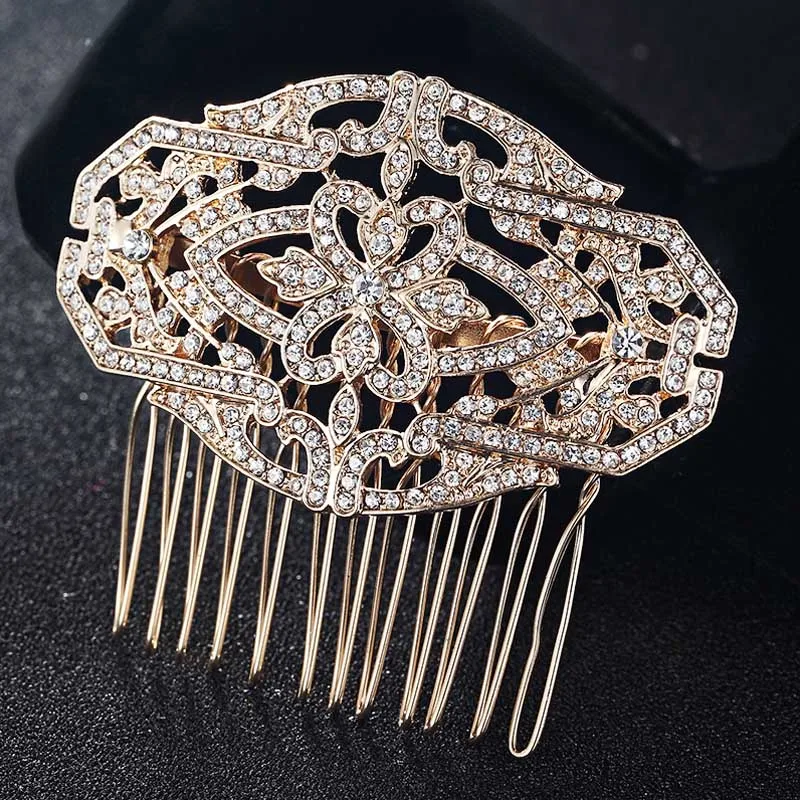 Zlxgirl Fashion Women Hair Accessories Flower Hairpins Tiara Women Bridal Head bijouxfor Gifts Colar hair Combs Bijoux