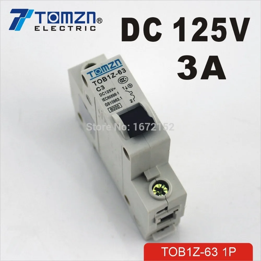 1P 3A DC 125V  Circuit breaker MCB C curve