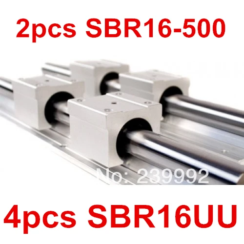 

Fast shipping for SBR16 16mm linear guide set : 2pcs SBR16-L500mm linear guide+4pcs SBR16UU linear bearing block for CNC Parts