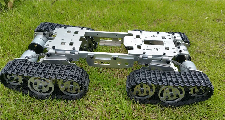 RC Metal Tracked Vehicle Track Obstacle-surmounting Tank Car Chassis Crawler 4WD Smart Tank Car Chassis Chain Caterpillar RC Toy