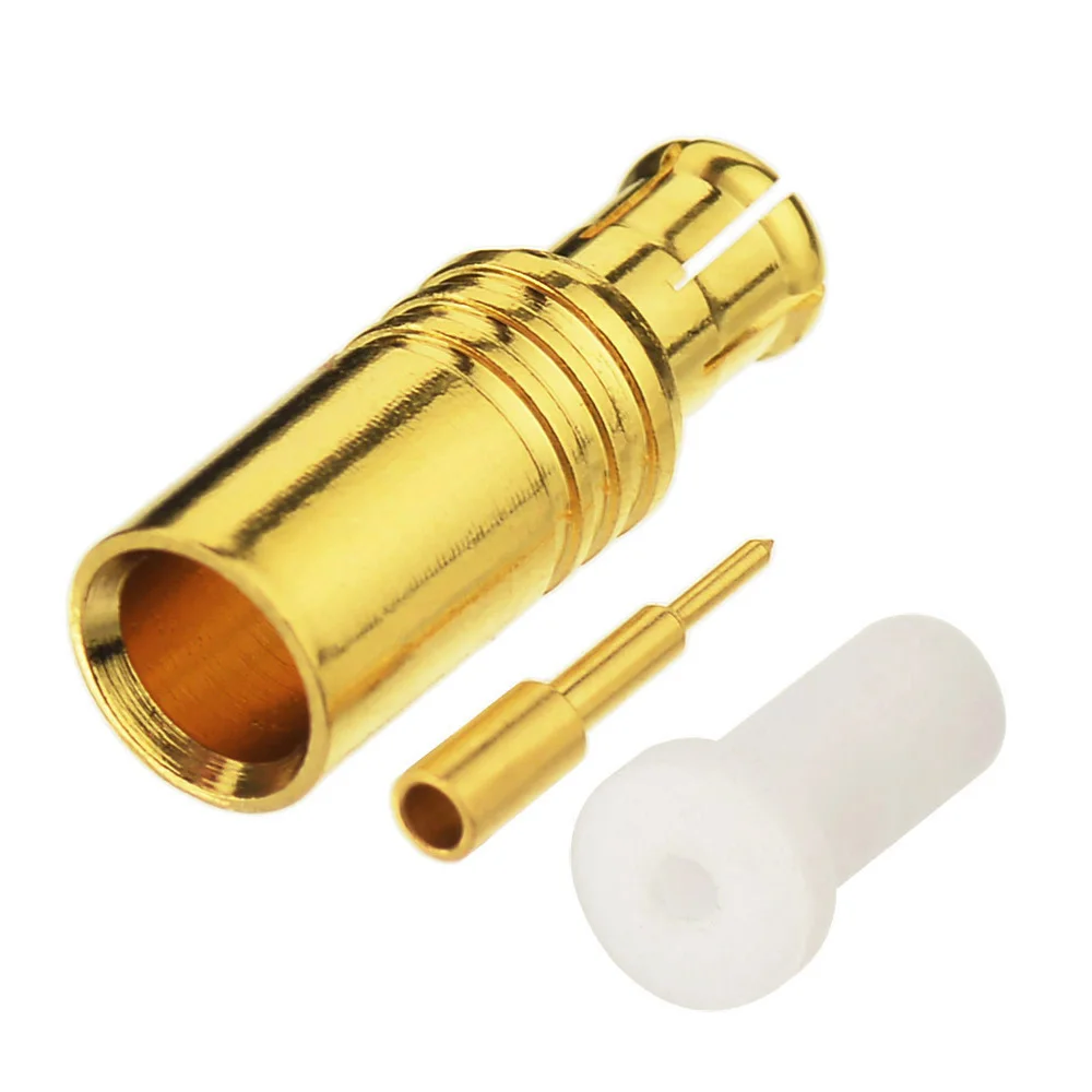 Eightwood  Customized MCX Plug Male Solder Mount RF Coaxial Connector Adapter for Semi Rigid 0.141