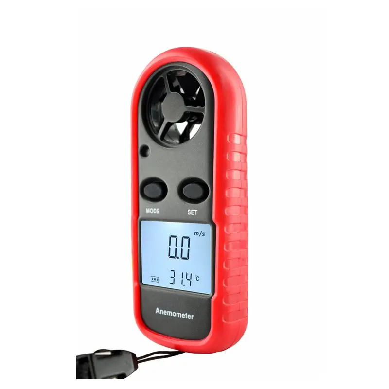 Mini Digital Anemometer 0-30m/s Wind Speed Meter -10~45C Temperature Tester Anemometro LCD Backlight Air Velocity Measure Tools