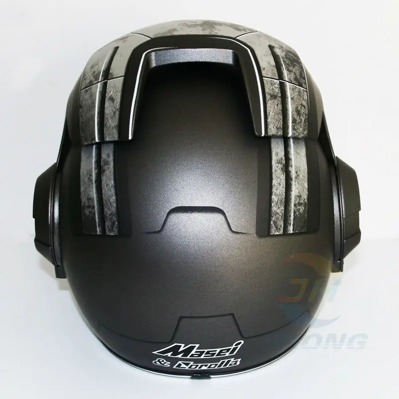 Masei Matt gray War Machine Mens womens helmet motorcycle half helmet open face helmet ABS casque motocross image 3