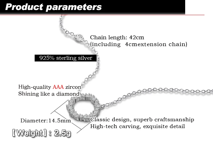 أزياء المرأة الزركون الفضة والمجوهرات جولة قلادة قلادة ل سلسلة نسائية طوق فتاة سلسلة قلادة قلادة المجوهرات #2