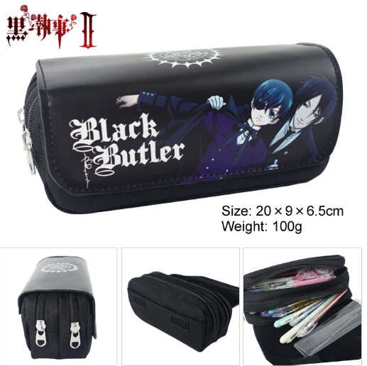 Anime Black Butler Style Zipper Pencil Case Cosmetic Pouch Wallet Purse Bag