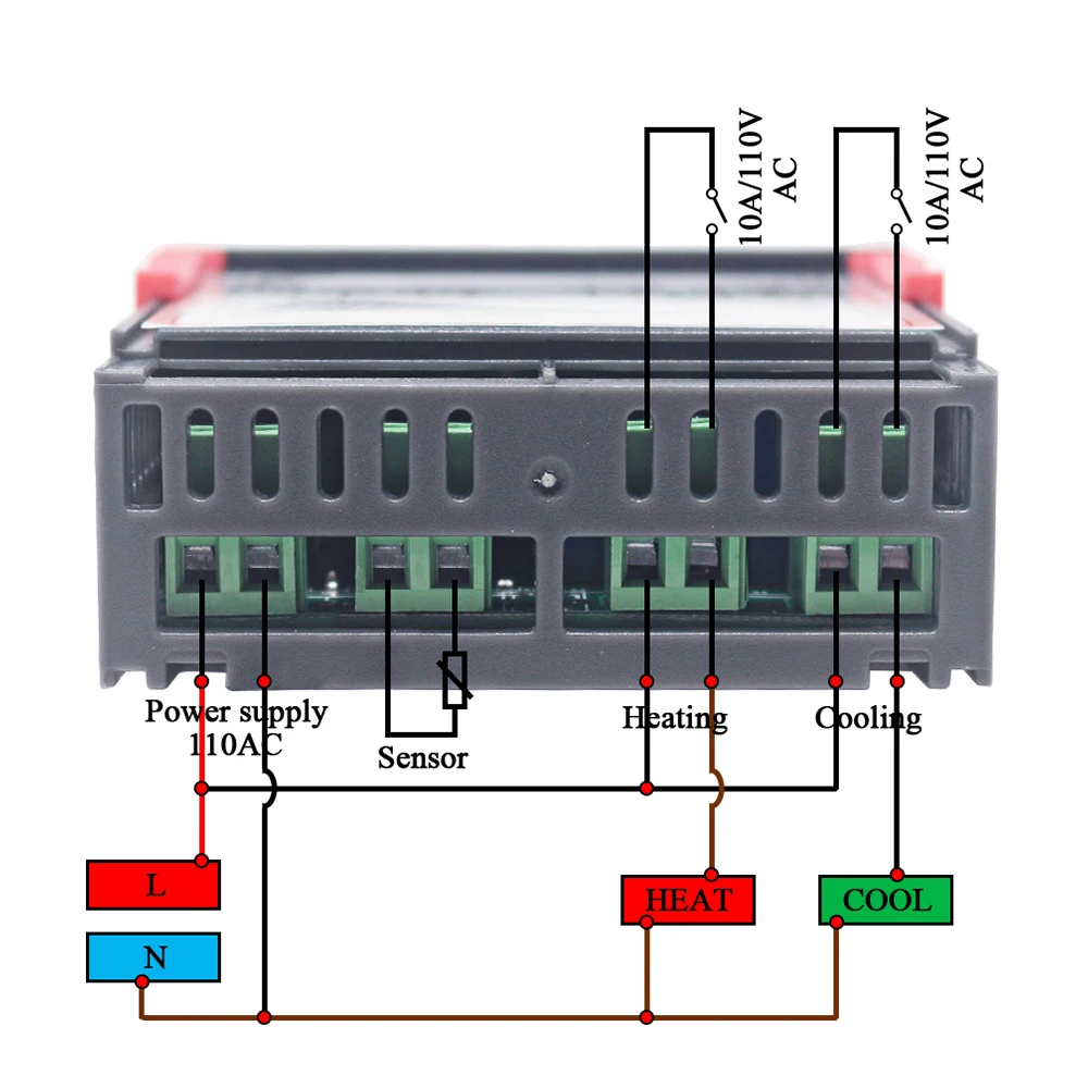 Digital KT1000 Temperature Controller C/F Thermostat 10A Relay Thermoregulator Heating Cooling Switch Regulator for incubator