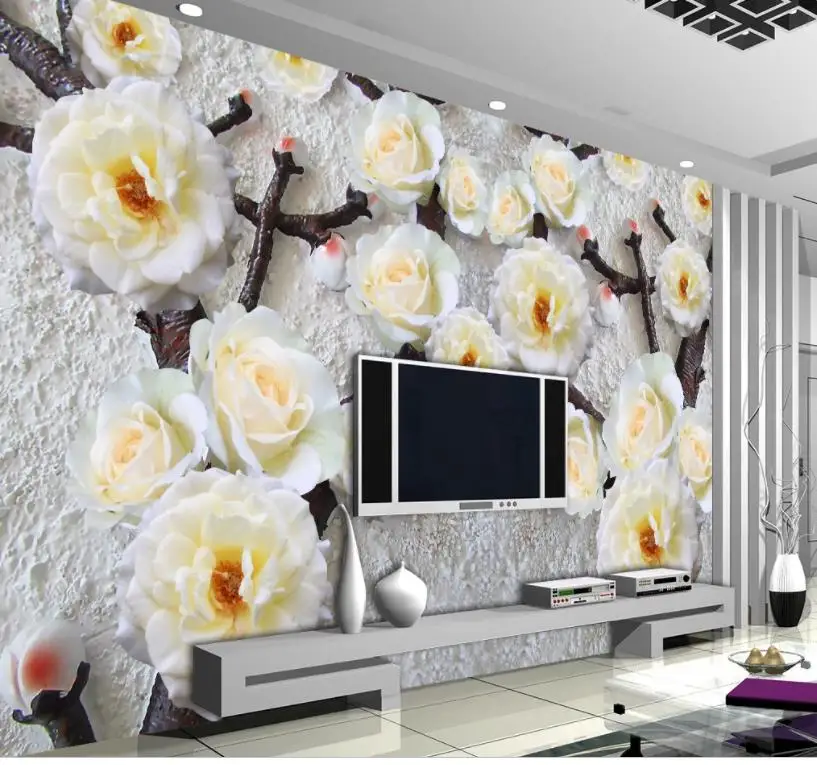 

Custom Any Size Mural Wallpaper Modern flower Wallpaper 3d Mural For Living Room tv background wall background painting