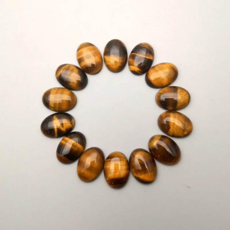 Natural Stone 12-50pcs Tiger eye cabochon 30x40 20x30 25x18 13x18 10x14 mm Bead for jewelry making no hole Necklace accessories