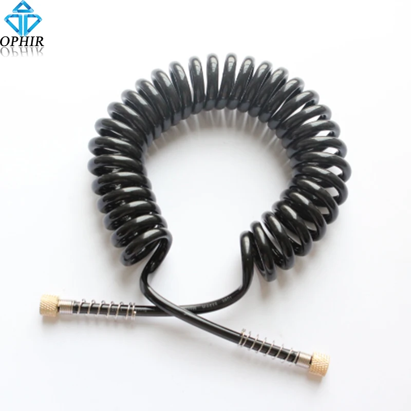 OPHIR Coiled Nylon Air Hose 3M 1/8 & 1/8 Adapter Airbrush Hose for Connecting Airbrush Kit/Airbrush Compressor _AC026