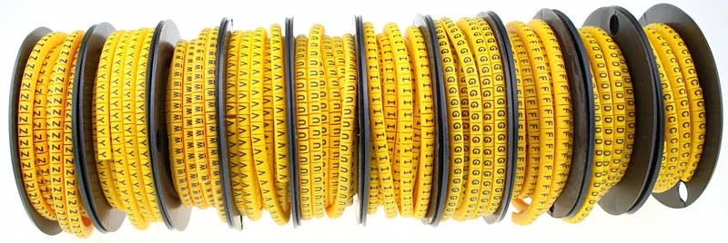 500pcs/Lot EC-0 EC-1 EC-2 EC-3 1.5mm2 Q-Z QRSTUVWXYZ English Letter Flexible Print Sleeve Tube Label Network Wire Cable Marker