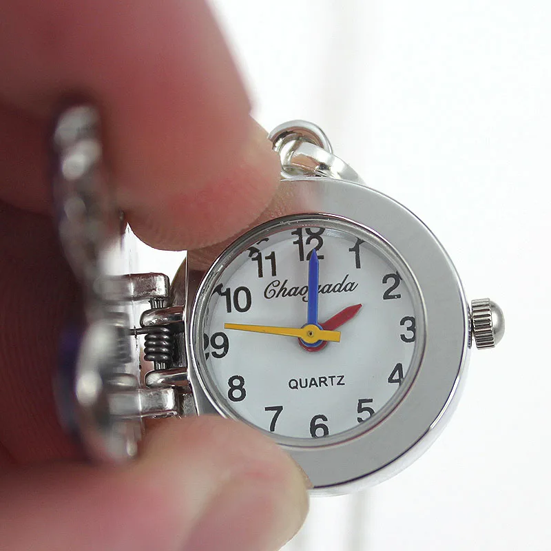 Reloj de cuarzo con colgante de bolsillo de mariposa linda, cadena de collar con bolsa de regalo, relojes para niñas, regalo para niños, alta calidad