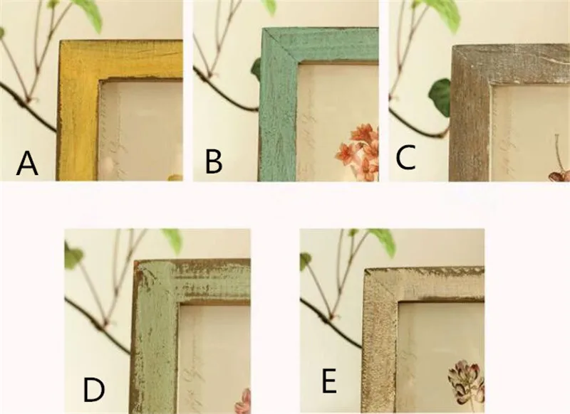 10 pcs 5 Colors Quality Vintage Photo Frame Home Decor Retro Wooden Wedding Couple Recommendation Pictures Frames Gift Ornamen