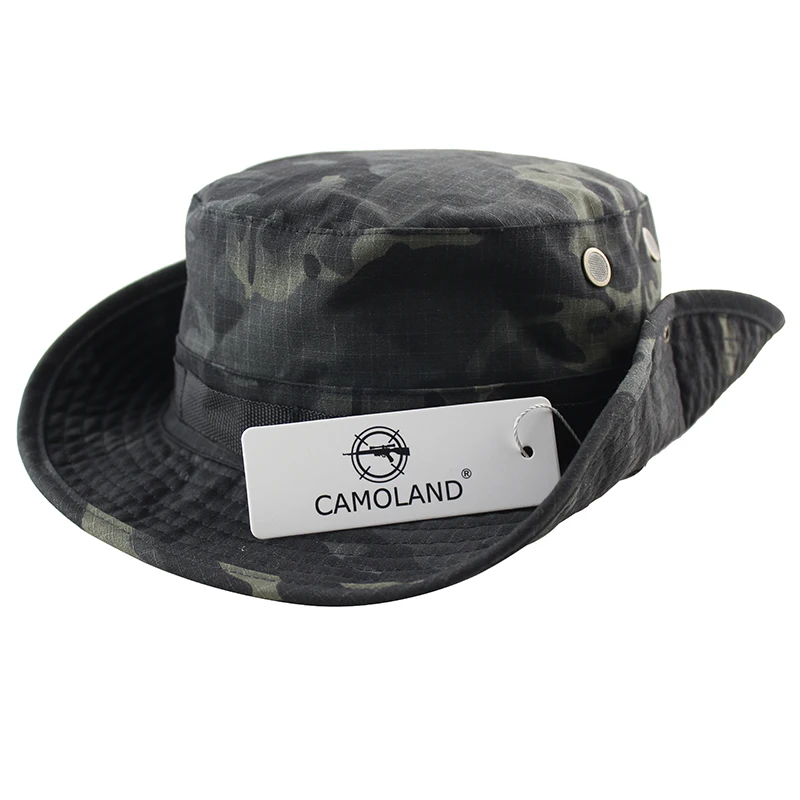 Men Women Bucket Hat Outdoor Fishing Boonie Hat UV Protection Panama Hat Hiking Sombrero Army Tactical Camouflage Sun Hat Men