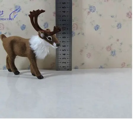 

simulation reindeer 14x15cm model toy polyethylene&furs handicraft,Christmas decoration home decoration gift a2506