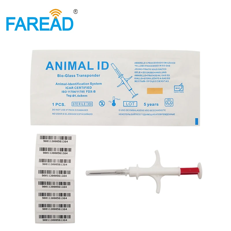 x200pcs RFID implanted microchip under pet fish skin ID for tracking identification