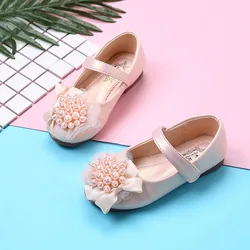 kids shoes 2019 Child leather shoes baby Girls shoes with Rhinestone Beads Autumn Dance Wedding Party Princess Shoes for girls