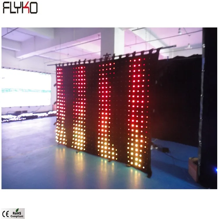 Flyko P80mm 2x2.5m flexible led curtain amazing visual effect led curtain backdrop Wall covers various sizes