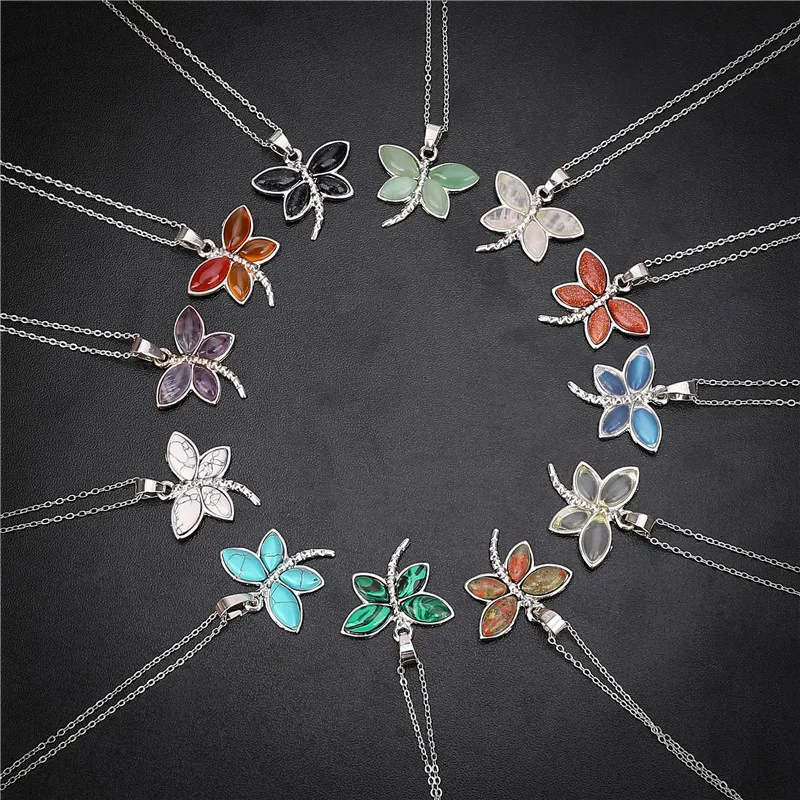 

Wholesale Natural Animal Stone Pendant Charm Butterfly Beads Fit Necklace Making 12pcs/lot Free Shipping For 2018