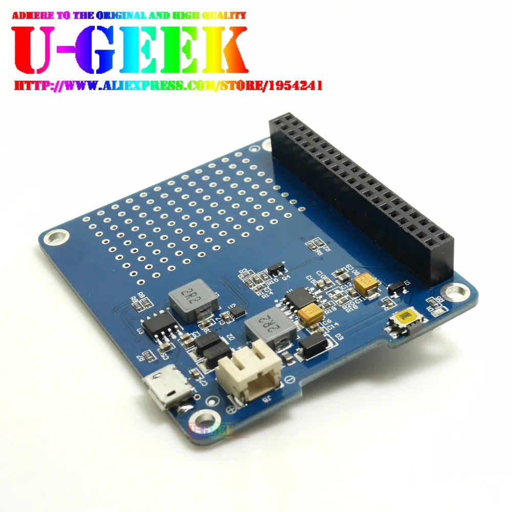 Imagem -05 - Ugeek Ups Hat com Bateria para Raspberry pi Modelo b 3b Mais 3a Mais 2b 4b Adaptador de Bateria pi Fonte de Energia Carregar Enquanto pi Está Trabalhando