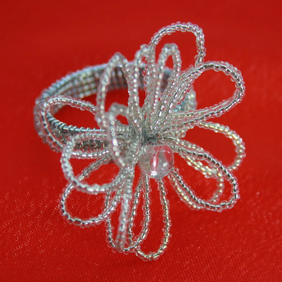 free shipping beaded wedding flower napkin ring, napkin holder, decoration napkin ring