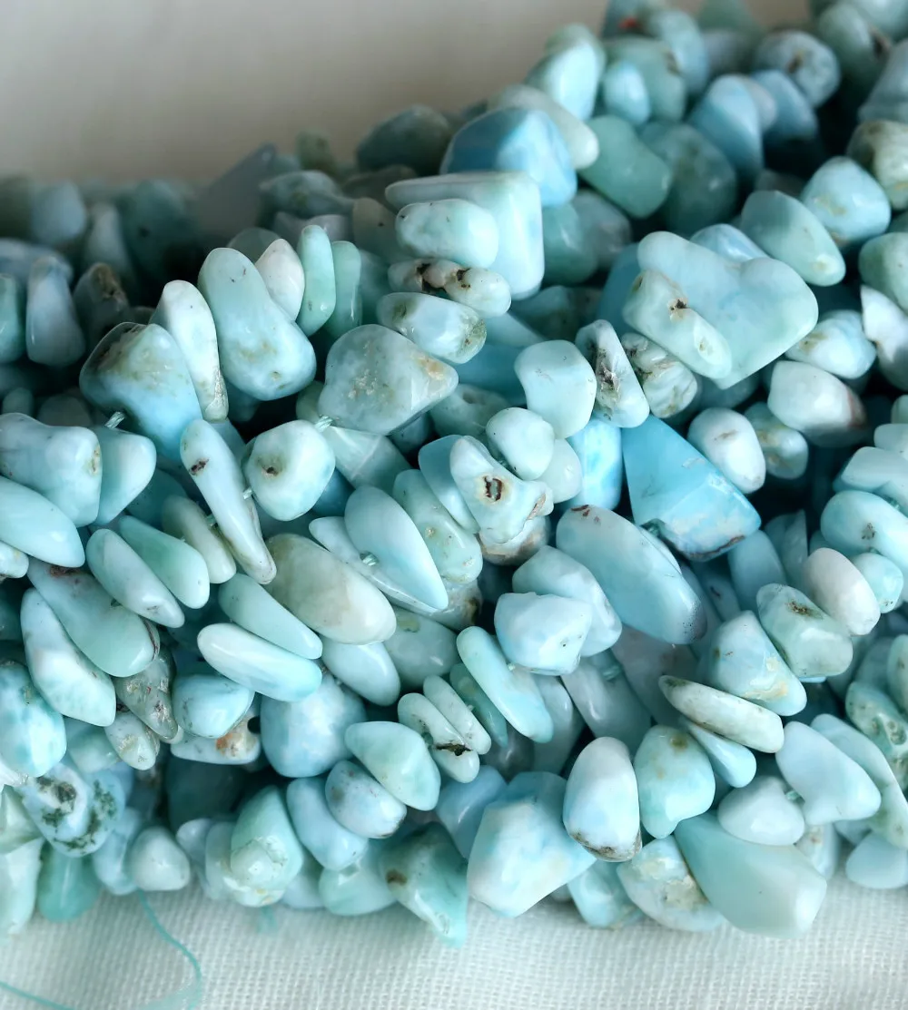 

Veemake Larimar DIY Necklace Bracelets Earrings Natural Gemstone Crystal Nugget Chip Loose Beads For Jewelry Making 04143