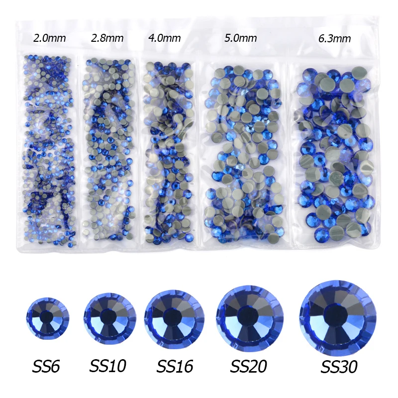 AAA SS6-SS30 Mix size 1200pcs/lot Hotfix Rhinestone Crystal Glass High quality Crystals and stones for clothes DIY Rhinestones