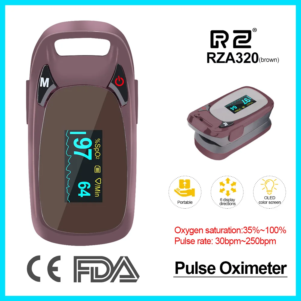 RZ New Design Fingertip Pulse Oximeter Rate Blood Pressure Health Care CE FDA OLED display Oxygen Alarm setting A320