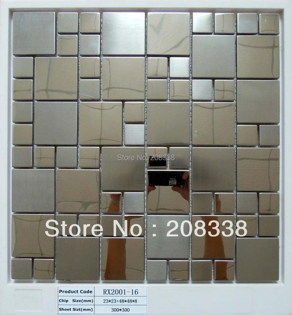 Hot Sale Tablet Country Mixed 20 X 20mm Parquet Bathroom Tiles Pastilhas De Vidro Para Banheio Floor Metal Mosaic