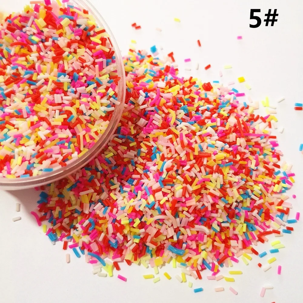 50g/lot Polymer Hot Soft Clay Sprinkles Colorful for DIY Crafts plastic klei Tiny Cute Mud Particles