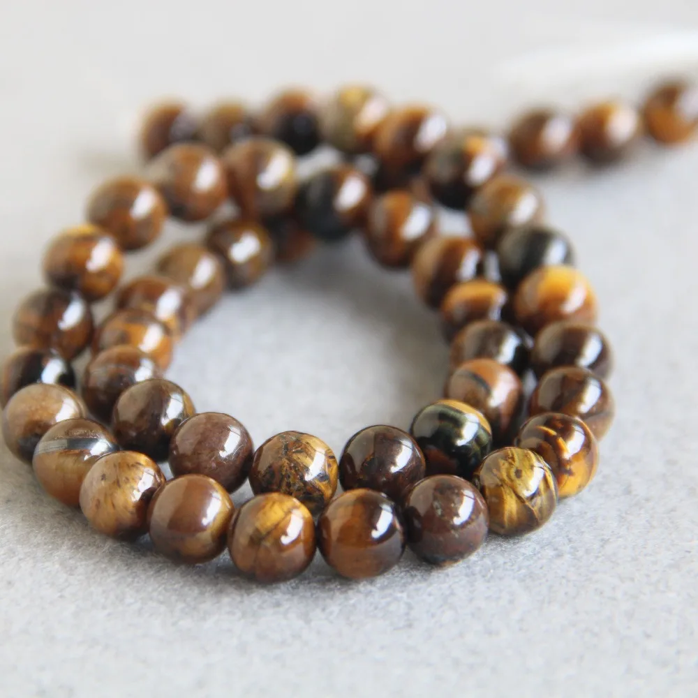 

8mm Fashion Hot Tiger Eyes Stone Beads Natural Yellow Tigereye Loose DIY Beads Accessory Parts 15inch DIY Jewelry Making Design
