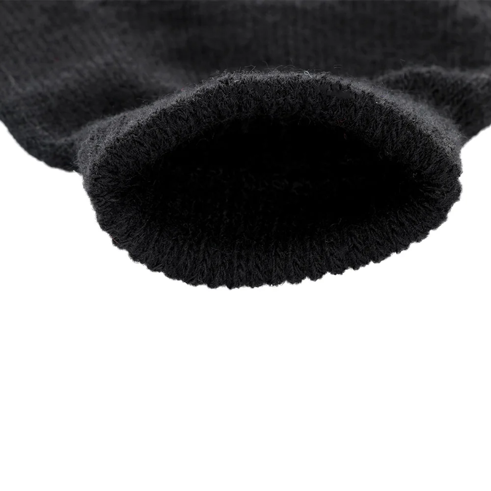 New Men Black Knitted Fingerless Gloves Autumn Winter Outdoor Stretch Elastic Warm Half Finger Cycling Gloves